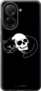 Силиконовый чехол С изображением кота и черепа для Xiaomi Redmi A5 4G - 6491u-3926 изображение 