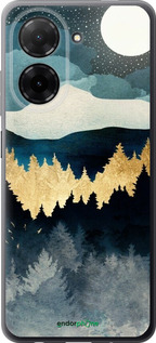 Силиконовый чехол Ночной пейзаж с лесом и горами для Xiaomi Redmi A5 4G - 6493u-3926 изображение 