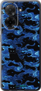 Силиконовый чехол Абстрактный узор черных котов на синем фоне для Xiaomi Redmi A5 4G - 6525u-3926 изображение 