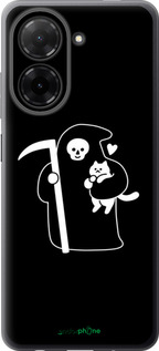 Силиконовый чехол Минималистичный арт: смерть и кошка для Xiaomi Redmi A5 4G - 6529u-3926 изображение 