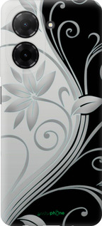 Силіконовий чехол Квіти на чорно-білому фоні для Xiaomi POCO C71 4G - 840u-4146 изображение 