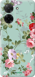 Силиконовый чехол Цветочные обои 2 для Xiaomi POCO C71 4G - 862u-4146 изображение 