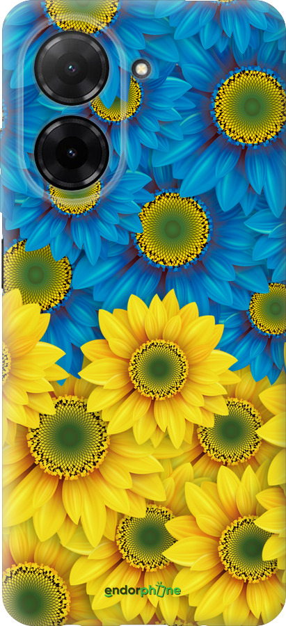 Силиконовый чехол Жёлто-голубые цветы для Xiaomi Redmi A5 4G - 1048u-3926 изображение 