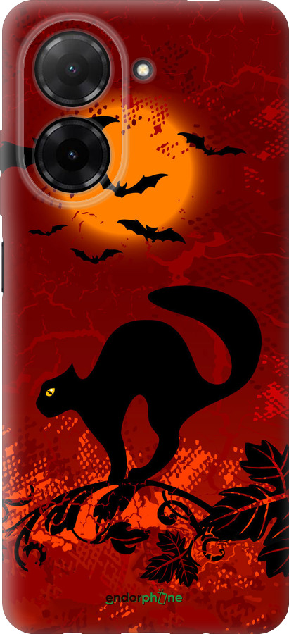 Силиконовый чехол Чёрная кошка под луной для Xiaomi Redmi A5 4G - 1190u-3926 изображение 