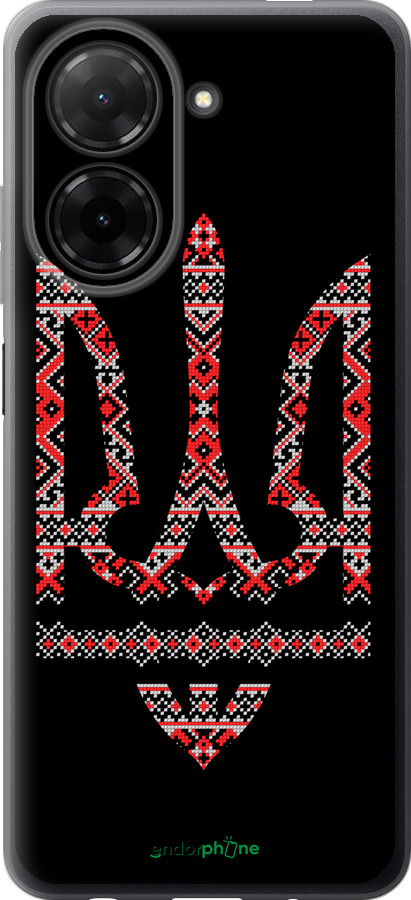 Силиконовый чехол Герб - вышиванка на черном фоне для Xiaomi Redmi A5 4G - 1196u-3926 изображение 