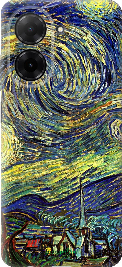 Силиконовый чехол Винсент Ван Гог. Звёздная ночь для Xiaomi POCO C71 4G - 163u-4146 изображение 