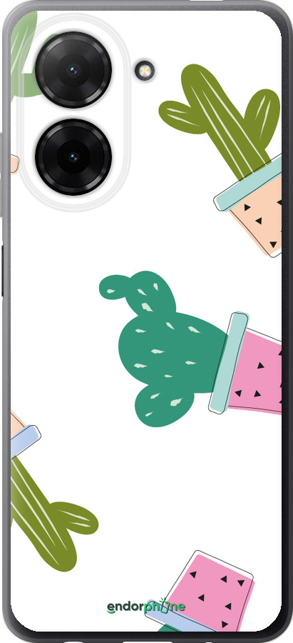 Силиконовый чехол Кактусы в горшочках для Xiaomi Redmi A5 4G - 3968u-3926 изображение 