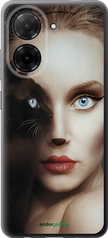 Силиконовый чехол Взгляд женщины и кошки для Xiaomi Redmi A5 4G - 4041u-3926 изображение 