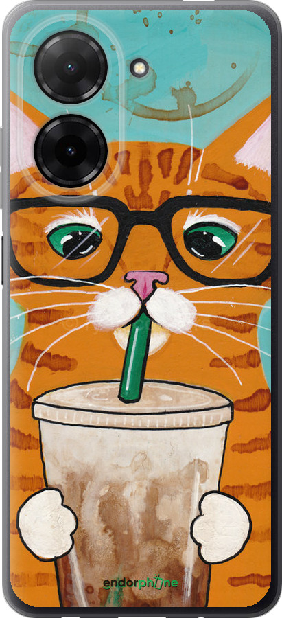 Силіконовий чехол Зеленоокий кіт в окулярах для Xiaomi Redmi A5 4G - 4054u-3926 изображение 