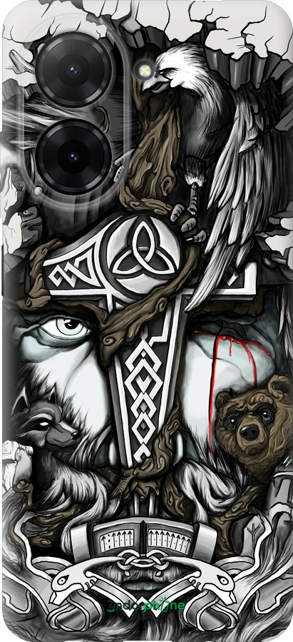 Силиконовый чехол Тату Викинг для Xiaomi Redmi A5 4G - 4098u-3926 изображение 