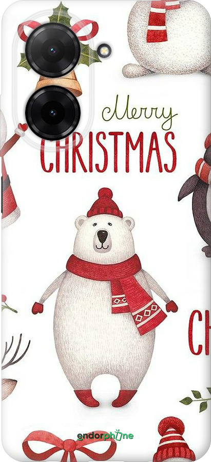 Силиконовый чехол Merry Christmas для Xiaomi POCO C71 4G - 4106u-4146 изображение 