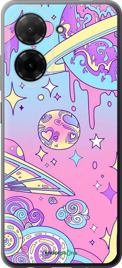 Силиконовый чехол Розовая галактика для Xiaomi POCO C71 4G - 4146u-4146 изображение 