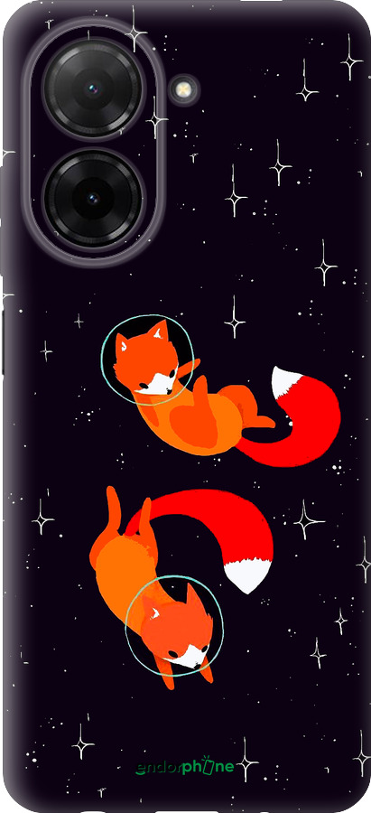 Силиконовый чехол Лисички в космосе для Xiaomi Redmi A5 4G - 4519u-3926 изображение 