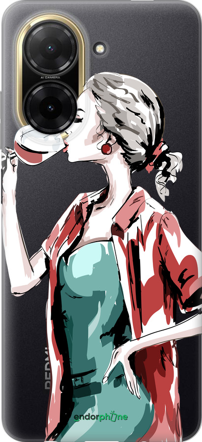 Силиконовый чехол Девушка с бокалом для Xiaomi Redmi A5 4G - 4662u-3926 изображение 