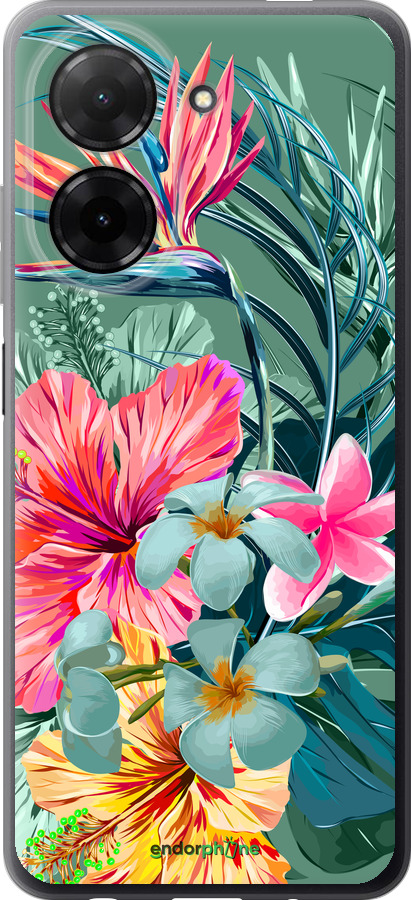 Силиконовый чехол Тропические цветы v1 для Xiaomi Redmi A5 4G - 4667u-3926 изображение 