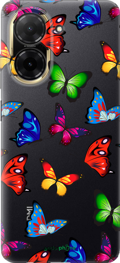 Силиконовый чехол Красочные мотыльки для Xiaomi Redmi A5 4G - 4761u-3926 изображение 