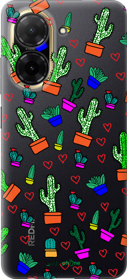 Силіконовий чехол Кактуси 4 для Xiaomi Redmi A5 4G - 4856u-3926 изображение 