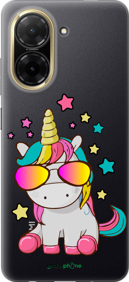 Силиконовый чехол Единорог в очках для Xiaomi Redmi A5 4G - 4879u-3926 изображение 