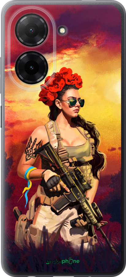 Силіконовий чехол Українка зі зброєю  для Xiaomi Redmi A5 4G - 5316u-3926 изображение 