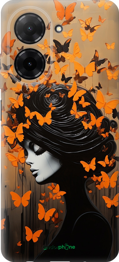 Силіконовий чехол Чохол для телефону Дівчина з помаранчевими метеликами для Xiaomi Redmi A5 4G - 5940u-3926 изображение 