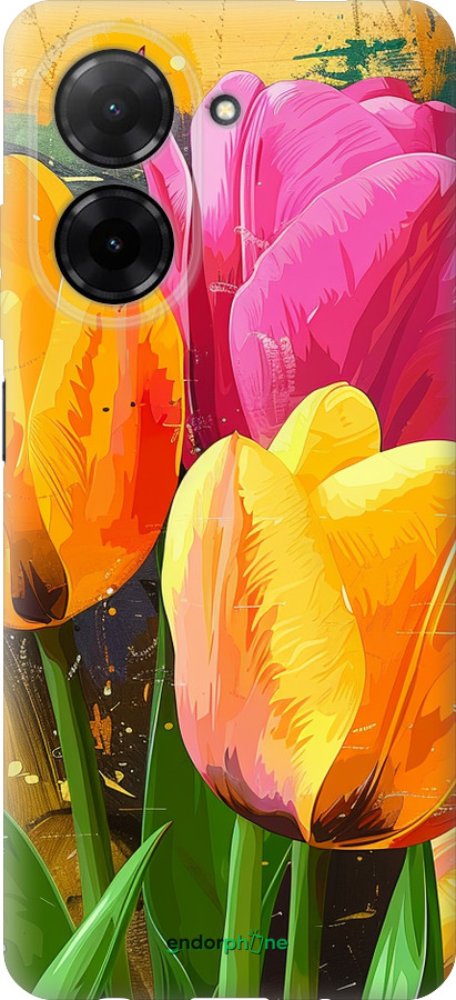 Силіконовий чехол Намальовані тюльпани для Xiaomi POCO C71 4G - 5990u-4146 изображение 