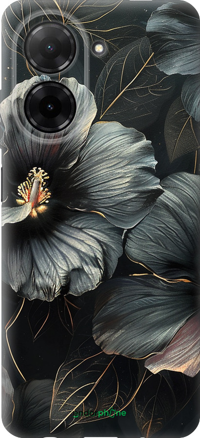 Силиконовый чехол Черные цветы для Xiaomi Redmi A5 4G - 6031u-3926 изображение 