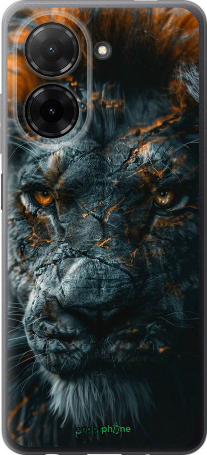 Силиконовый чехол Пламенный лев для Xiaomi Redmi A5 4G - 6153u-3926 изображение 