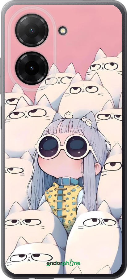 Силиконовый чехол Малышка с котами для Xiaomi Redmi A5 4G - 6295u-3926 изображение 