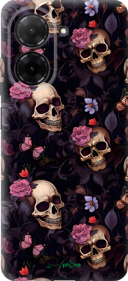 Силіконовий чехол Черепи та троянди для Xiaomi Redmi A5 4G - 6316u-3926 изображение 