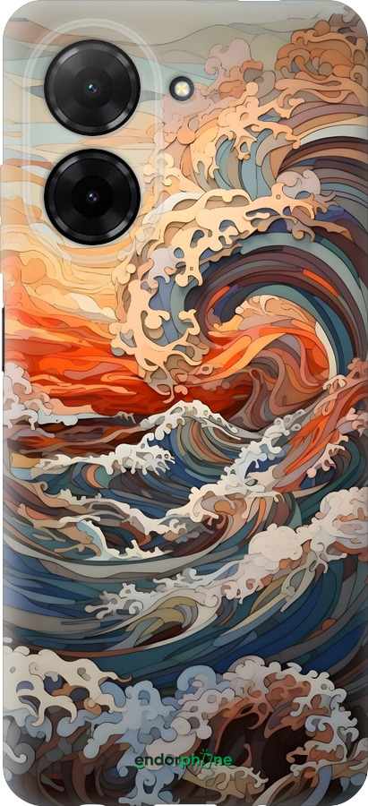 Силиконовый чехол Арт волны для Xiaomi Redmi A5 4G - 6324u-3926 изображение 