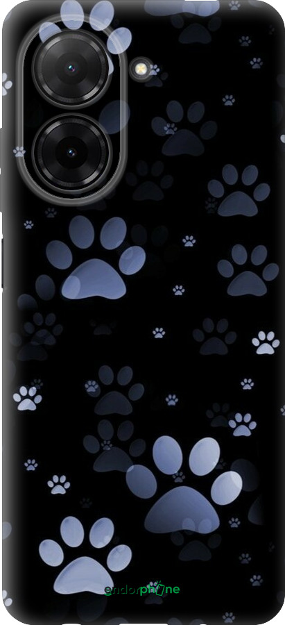 Силиконовый чехол С синими отпечатками лап для Xiaomi Redmi A5 4G - 6441u-3926 изображение 