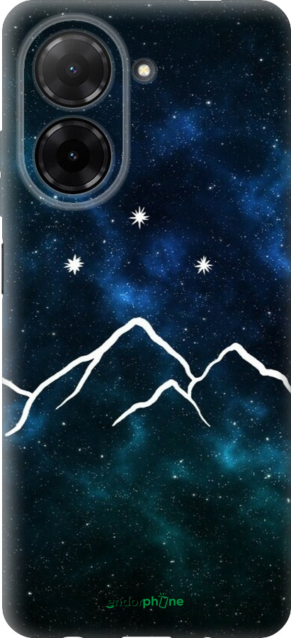 Силиконовый чехол Горы и звезды нарисованы на фоне галактики для Xiaomi Redmi A5 4G - 6490u-3926 изображение 