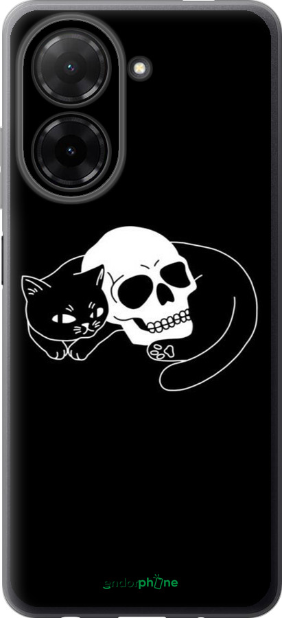 Силиконовый чехол С изображением кота и черепа для Xiaomi Redmi A5 4G - 6491u-3926 изображение 