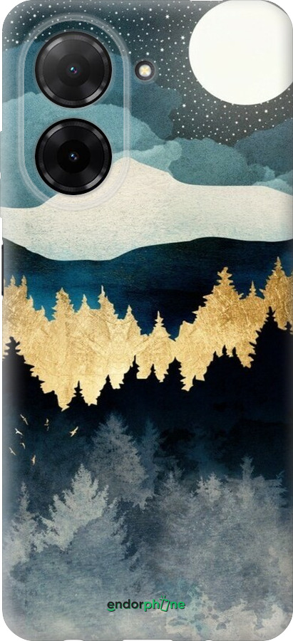 Силиконовый чехол Ночной пейзаж с лесом и горами для Xiaomi Redmi A5 4G - 6493u-3926 изображение 