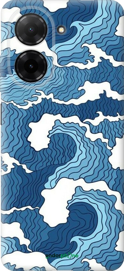 Силиконовый чехол Абстрактный рисунок морских волн для Xiaomi POCO C71 4G - 6538u-4146 изображение 