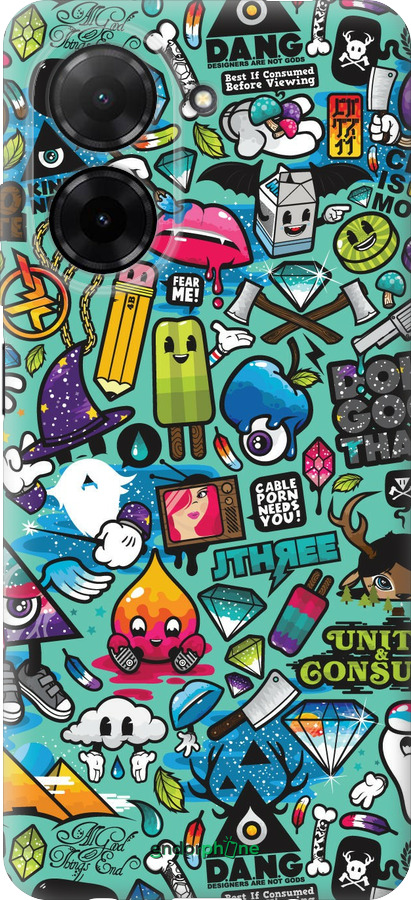 Силіконовий чехол Стікер бомбінг 1 для Xiaomi Redmi A5 4G - 693u-3926 изображение 