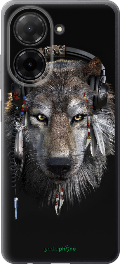 Силіконовий чехол Вовк-меломан для Xiaomi Redmi A5 4G - 875u-3926 изображение 