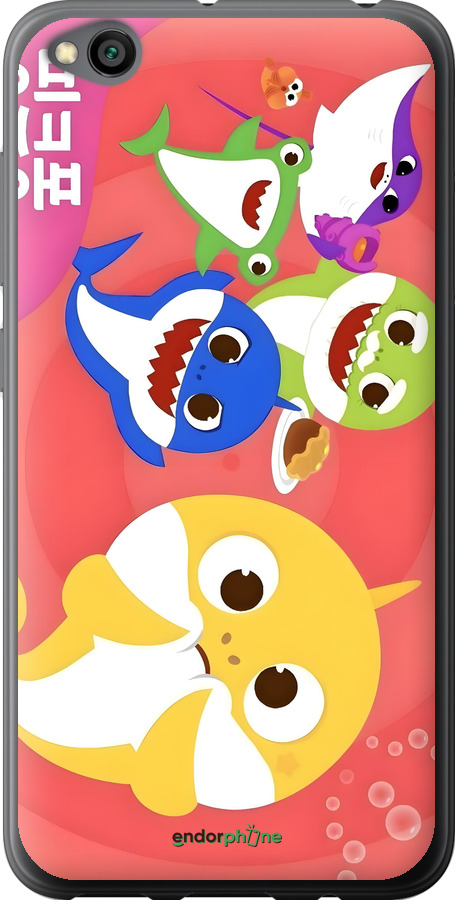 Силиконовый чехол Бейби Шаркс для Xiaomi Redmi Go - 6305u-1667 изображение 
