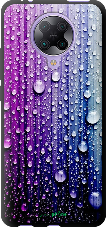 

TPU чорний чохол "Краплини води" для Xiaomi Redmi K30 Pro, Синій