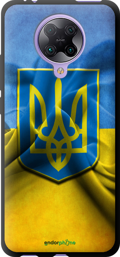 

TPU чорний чохол "Прапор та герб України" для Xiaomi Redmi K30 Pro, Блакитний