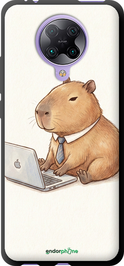 TPU чехол Funny Capybara CEO Working для Xiaomi Redmi K30 Pro - 6777b-1899 изображение 