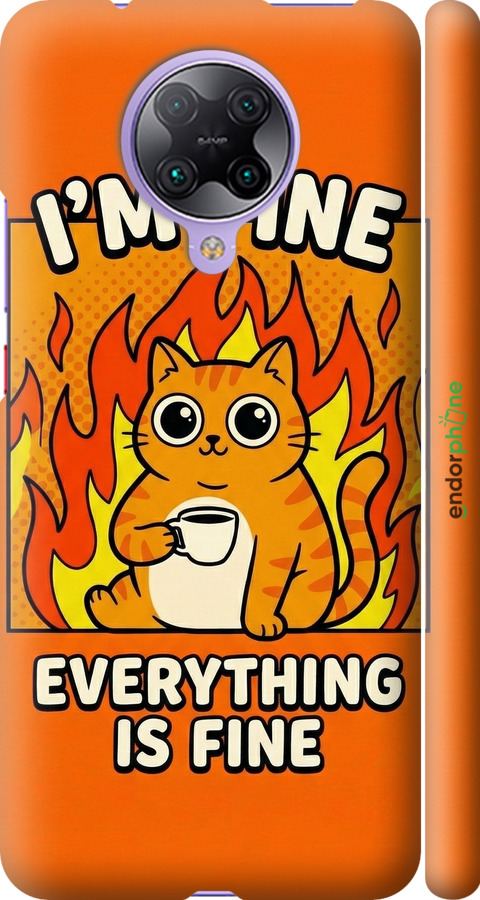 3D пластиковый матовый чехол Funny Cat для Xiaomi Redmi K30 Pro - 6786m-1899 изображение 