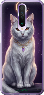 2D пластиковый чехол Mystic White Cat Gothic Dark Purple Gold для Xiaomi Redmi K30 - 6805t-1836 изображение 
