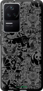 TPU чехол Чорно-сірий стікер бомбінг для Xiaomi Redmi K40S - 2432b-2582 изображение 