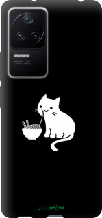 TPU чехол С милым котом на черном фоне для Xiaomi Redmi K40S - 6528b-2582 изображение 