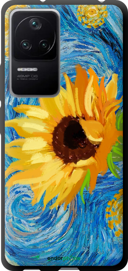 TPU чехол Квіти жовто-блакитні  для Xiaomi Redmi K40S - 5308b-2582 изображение 