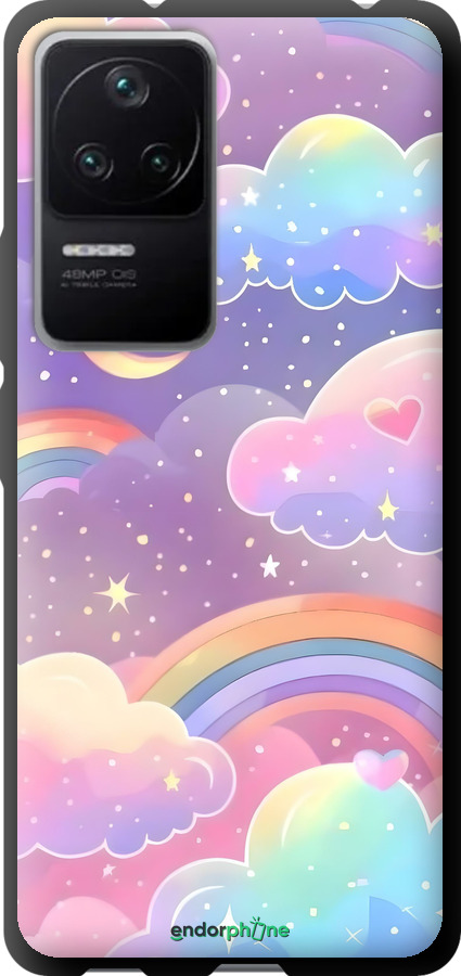 TPU чехол Облака и радуга для Xiaomi Redmi K40S - 6312b-2582 изображение 