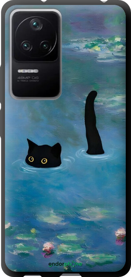 TPU чехол С изображением кота и водяной лилии Monet для Xiaomi Redmi K40S - 6519b-2582 изображение 