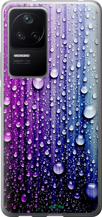 

Силіконовий чохол "Краплини води" для Xiaomi Redmi K40S, Синій