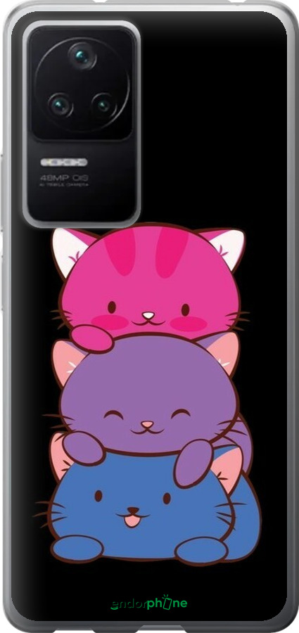 Силиконовый чехол Милые кошки для Xiaomi Poco F4 - 6518u-3917 изображение 